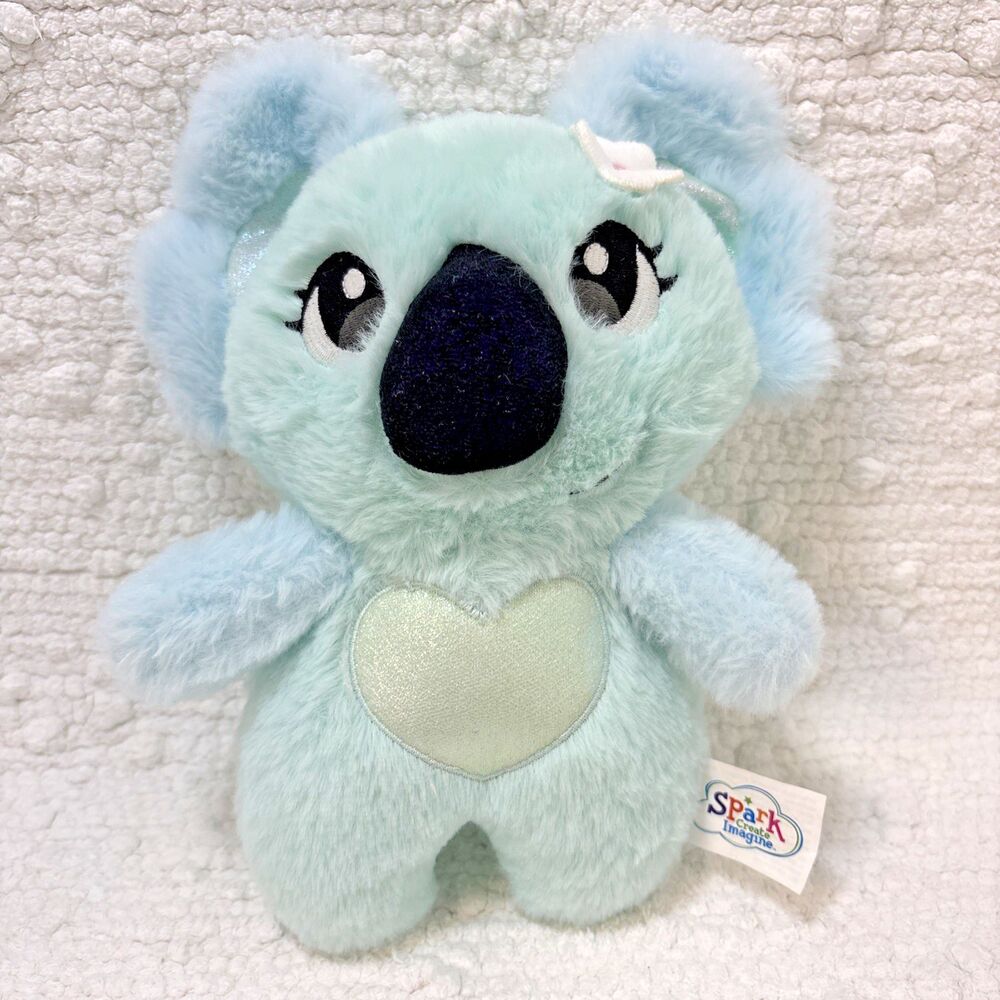 Spark Create Imagine Blue Koala Plush Stuffed Animal with Heart Belly Patch